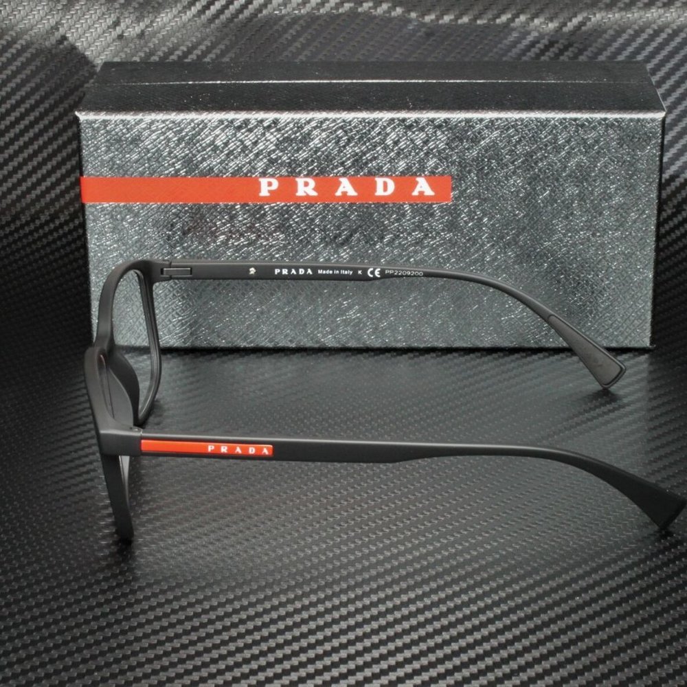 Prada 55mm Black Rubber Eyeglasses - Picture 4 of 4